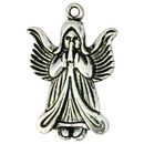 Praying Angel Charm in Antique Silver Pewter