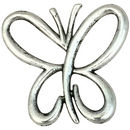 Open Wing Butterfly Charm Pendant Antique Silver Pewter Medium