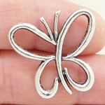 Outline Butterfly Charm Silver Pewter 