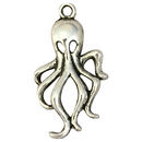 Octopus Charm in Silver Pewter