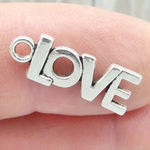 Word Love Charm in Antique Silver Pewter