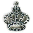 King's Crown Charm in Antique Silver Pewter