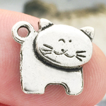 Standing Cat Charms Bulk Silver Pewter