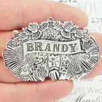 Brandy Decanter Label Silver Pewter
