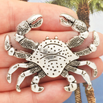 Large Crab Pendants Wholesale in Silver Pewter