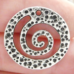 Spiral Charms for Jewelry Making in Antique Silver Pewter 