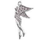 Tall Fairy Charm in Antique Silver Pewter