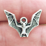 Bat Charms for Jewelry Making in Silver Pewter