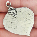 Aspen Leaf Charms Wholesale Silver Pewter