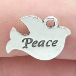 Peace Dove Charms Bulk Silver Pewter