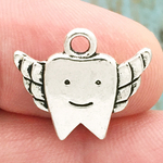 Silver Tooth Fairy Charm Double Sided