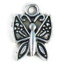 Ornate Small Butterfly Charm Antique Silver Pewter Small