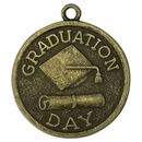 Graduation Charm with Graduation Cap and Diploma in Bronze Pewter 