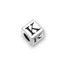 Pewter Letter Beads K 4.5mm Small Silver Pewter Alphabet Beads