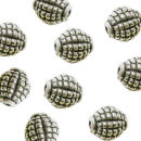 Oval 7-mm Bali Beads in Antique Silver Pewter Beads 5 Pieces Per Package