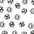 6 Ball with Rings 6.5-mm Spacer Beads in Antique Silver Pewter Beads 10 Pieces Per Package