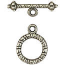 Silver Round Toggle Clasp in Pewter