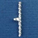 Toggle Clasp Rope Small Bar Sterling Silver