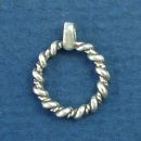 Toggle Clasp Rope Small Circle Sterling Silver