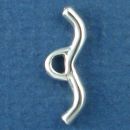 Toggle Clasp Plain with Wave Designed Bar Sterling Silver