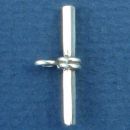 Toggle Clasp Plain Squared Bar Sterling Silver
