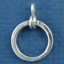 Toggle Clasp Plain Squared Circle Sterling Silver