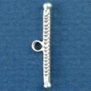 Toggle Clasp Scalped Design Bar Sterling Silver