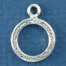 Toggle Clasp Bubbled Design Circle Sterling Silver