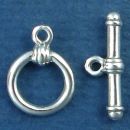 Toggle Clasp Round with Bar Small Set in Sterling Silver
