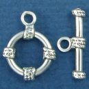 Toggle Clasp Plain with Rope Small Set Use with Sterling Silver Toggle Bracelet