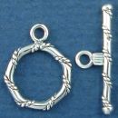 Toggle Clasp Rope and Polished Twist in Octagon Shape for Sterling Silver Toggle Bracelet