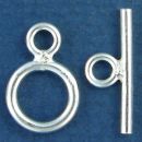 Toggle Clasp Polished with Bar Small for Sterling Silver Toggle Bracelet