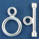 Toggle Clasp Polished with Wire Wrapped Bar Small for Sterling Silver Toggle Bracelet
