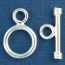 Toggle Clasp Polished with Wire Wrapped Bar Medium for Sterling Silver Toggle Bracelet