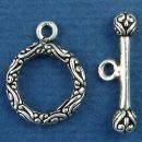Toggle Clasp Round Filigree Set in Sterling Silver