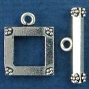 Toggle Clasp Set Square with Double Sided Beaded Ascents Sterling Silver