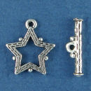 Toggle Star with Textured Finnish Design Sterling Silver Clasp