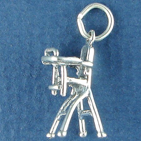 Baby High CHAIR 3D Sterling Silver Charm Pendant