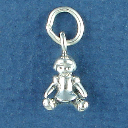 Baby DOLL Child's Toy 3D Sterling Silver Charm Pendant