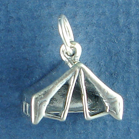 TENT for CAMPING and Scouting 3D Sterling Silver Charm Pendant
