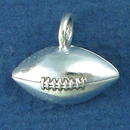 FOOTBALL Large Sterling Silver Charm Pendant