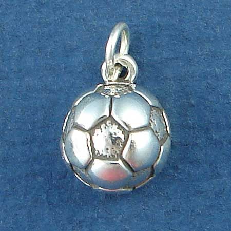 SOCCER Ball Sports Sterling Silver Charm Pendant