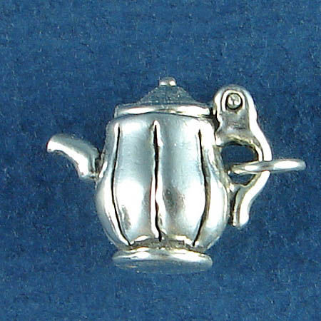 COFFEE Pot 3D Movable Sterling Silver Charm Pendant
