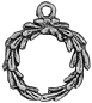 CHRISTMAS Wreath 3D Sterling Silver Charm Pendant