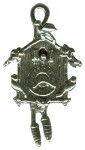 Cuckoo CLOCK Movable 3D Sterling Silver Charm Pendant