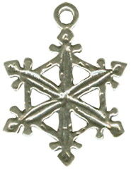 Snowflake 3D Sterling Silver Charm for Bracelet or NECKLACE Pendant