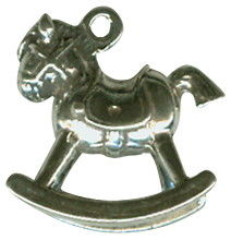 Rocking Horse 3D Child's TOY Sterling Silver Charm Pendant