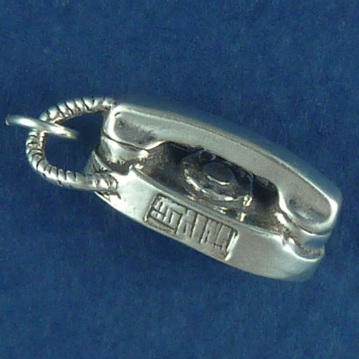 TELEPHONE 3D Sterling Silver Charm Pendant