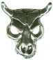 Cow SKULL 3D Sterling Silver Charm Pendant