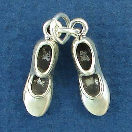 Dance Pair of Tap SHOES 3D Sterling Silver Charm Pendant